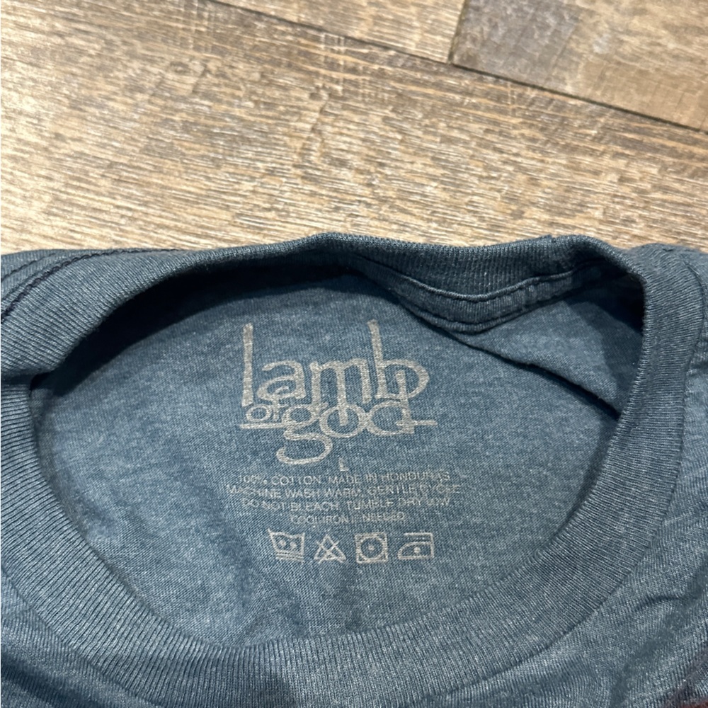Lamb of God Graphic T-Shirt Blue/Grey Band Tee Large NWOT - Picture 6 of 6